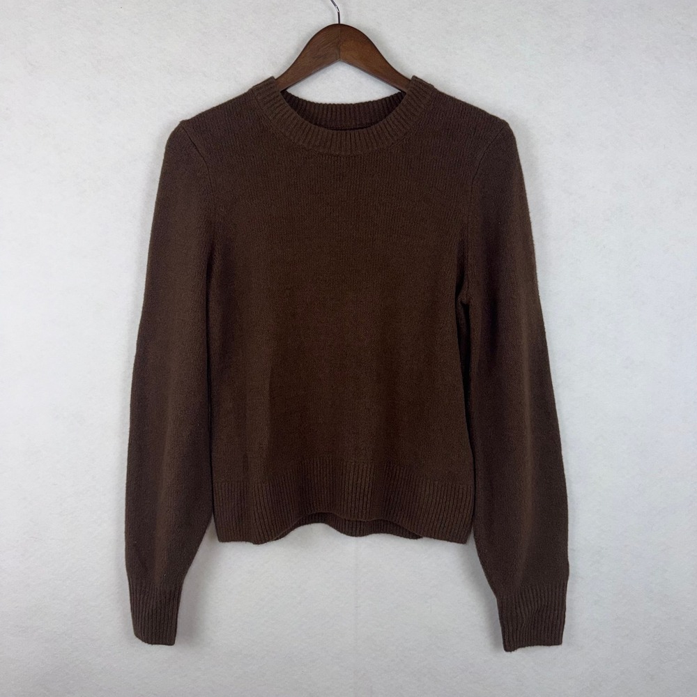 Gap Crewneck Sweater Womens Small Brown Cotton Blend Dark Academia Minimalist